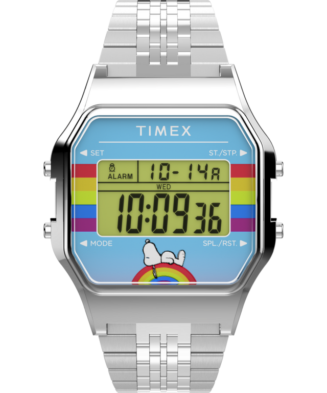 TW2V61300 Timex T80 x Peanuts Dream in Color 34mm Stainless Steel Bracelet Watch Primary Image