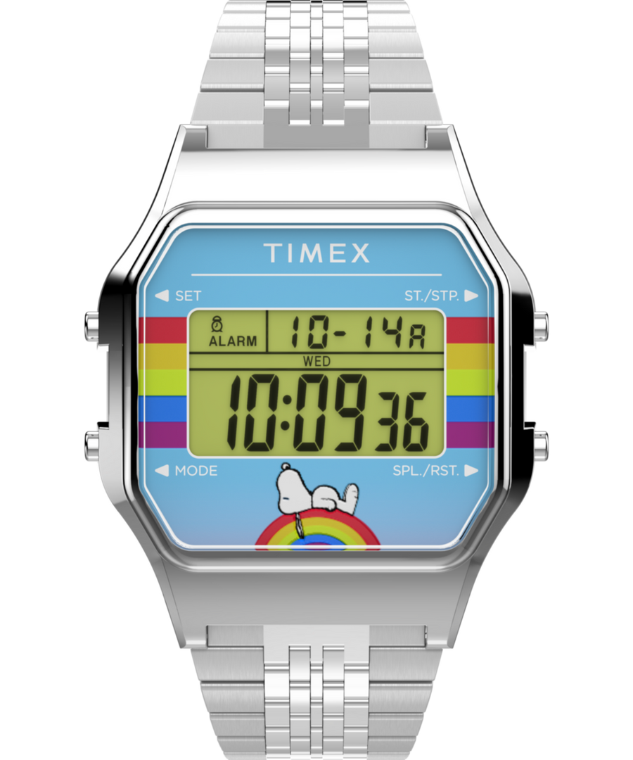 TW2V61300 Timex T80 x Peanuts Dream in Color 34mm Stainless Steel Bracelet Watch Primary Image