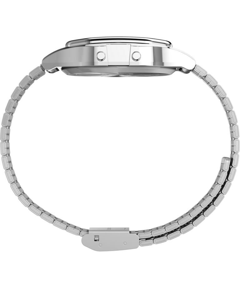 Imagen de perfil del reloj con brazalete de acero inoxidable Peanuts® x Timex 80 Dream in Color de 34 mm TW2V61300