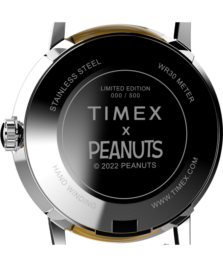 TW2V63300 Timex Marlin® Hand-Wound x Snoopy Tennis Reissue 34mm Leather Strap Watch Caseback Image