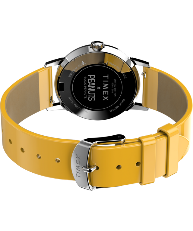 TW2V63300 Timex Marlin® Hand-Wound x Snoopy Tennis Reissue 34mm Leather Strap Watch Caseback with Attachment Image