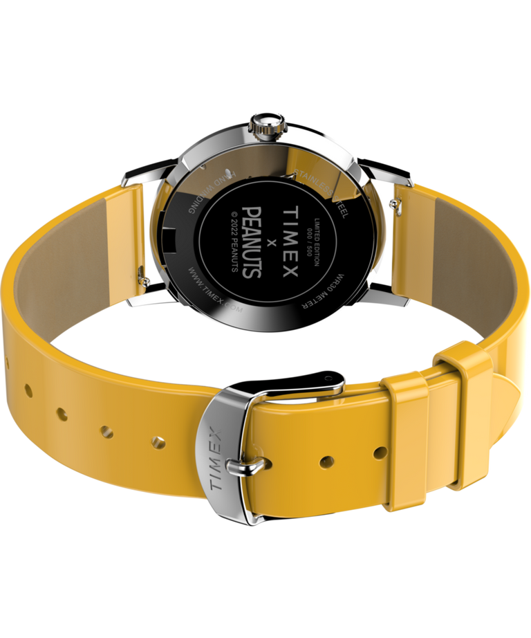 TW2V63300 Timex Marlin® Hand-Wound x Snoopy Tennis Reissue 34mm Leather Strap Watch Caseback with Attachment Image