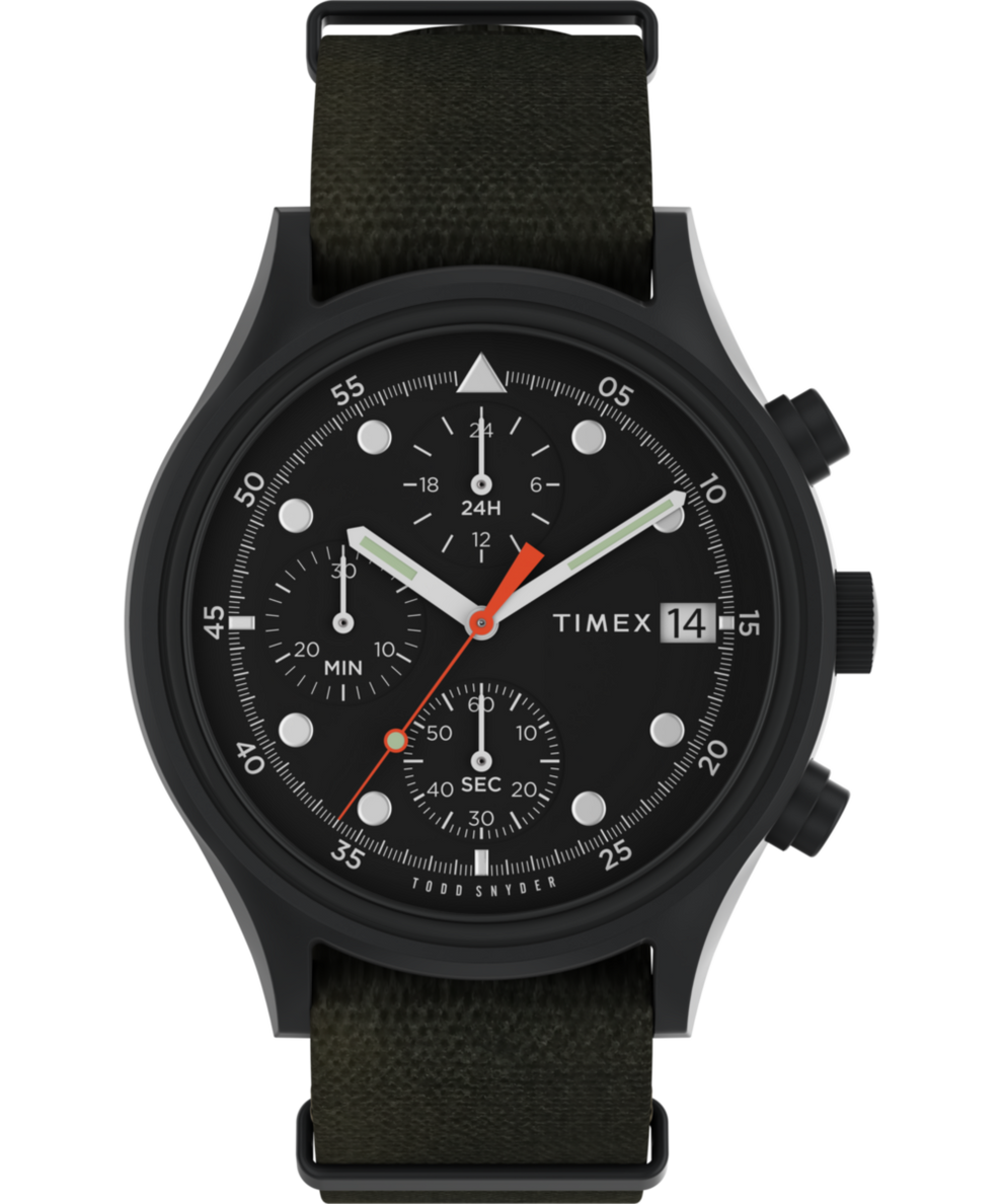 TW2V63500 Timex X Todd Snyder MK1 Black Dial Camo Strap Primary Image