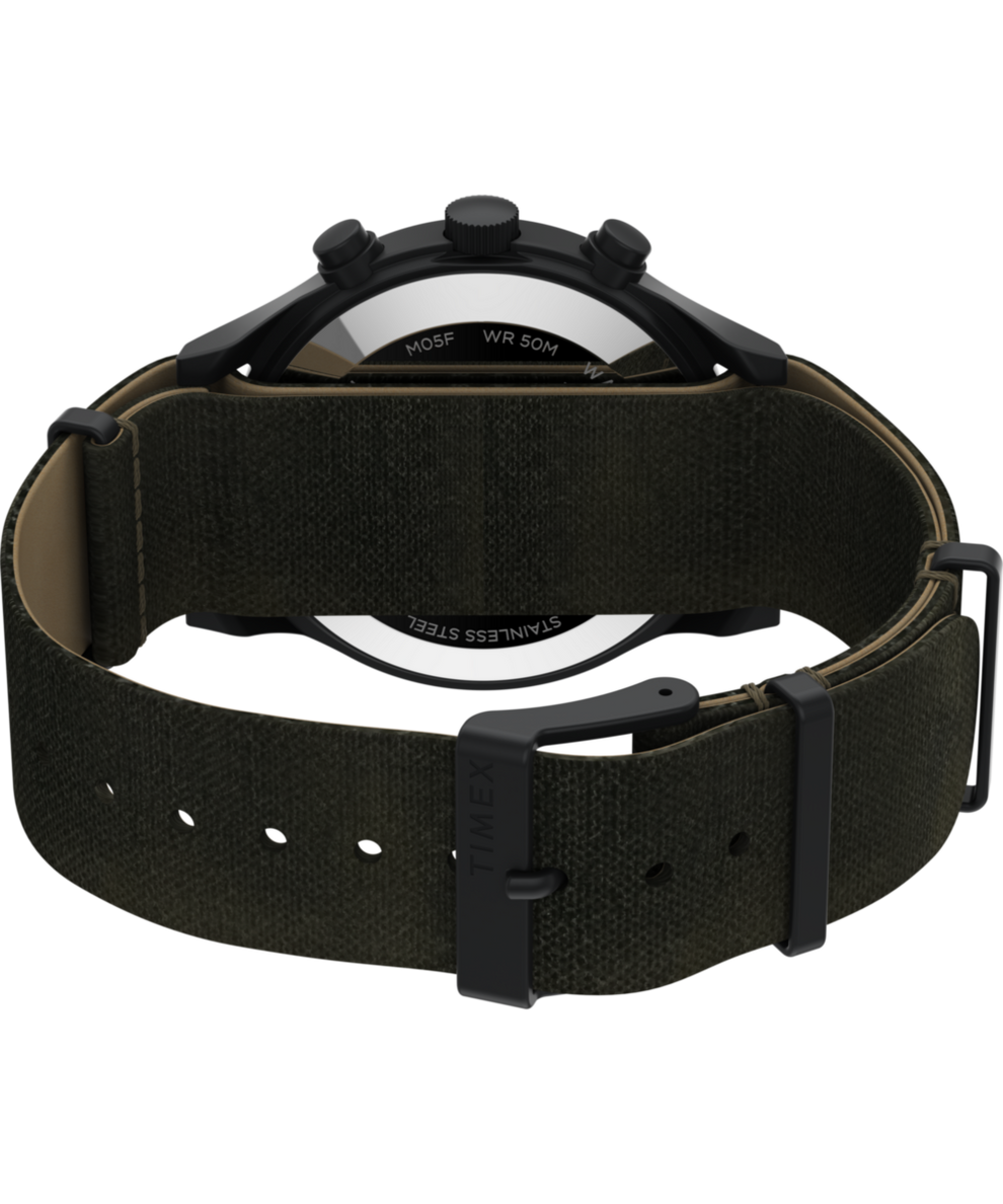 TW2V63500 Timex X Todd Snyder MK1 Black Dial Camo Strap Caseback with Attachment Image