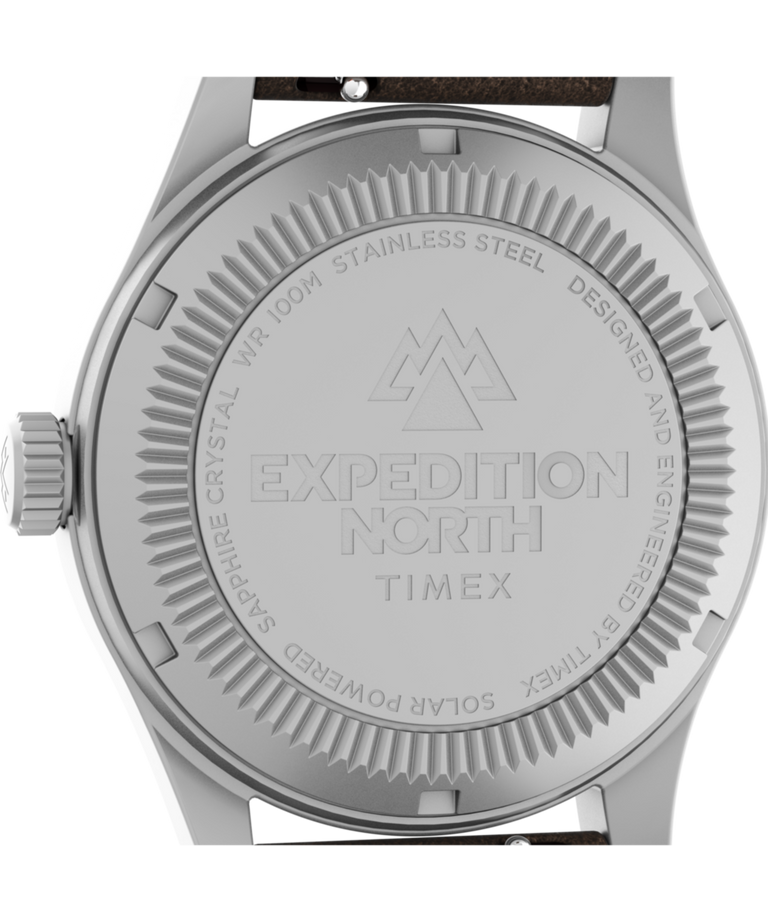 TW2V64200 Expedition Field Solar: imagen del fondo de la caja del reloj con correa de piel ecológica de 36 mm