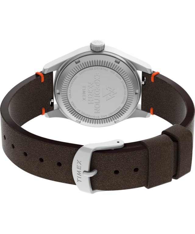 TW2V64200 Expedition Field Solar, reloj de 36 mm con correa de piel ecológica; imagen del fondo de la caja con accesorio