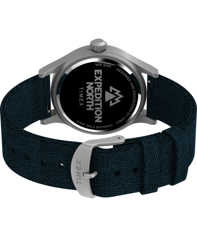 TW2V65600 Expedition Sierra, 40 mm, correa de tejido con materiales reciclados: imagen del fondo de la caja del reloj con accesorio