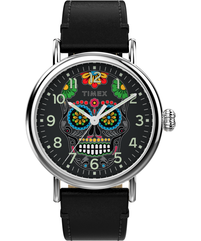 TW2V67500 Timex Standard Dia de los Muertos 40mm Leather Strap Watch Primary Image