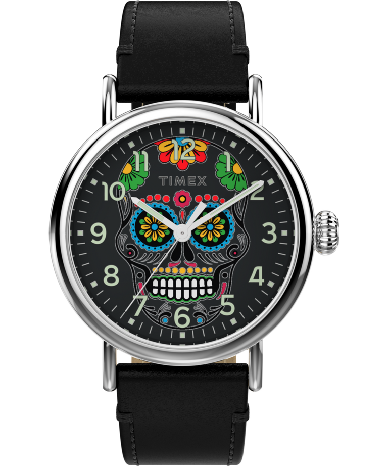 TW2V67500 Timex Standard Dia de los Muertos 40mm Leather Strap Watch Primary Image