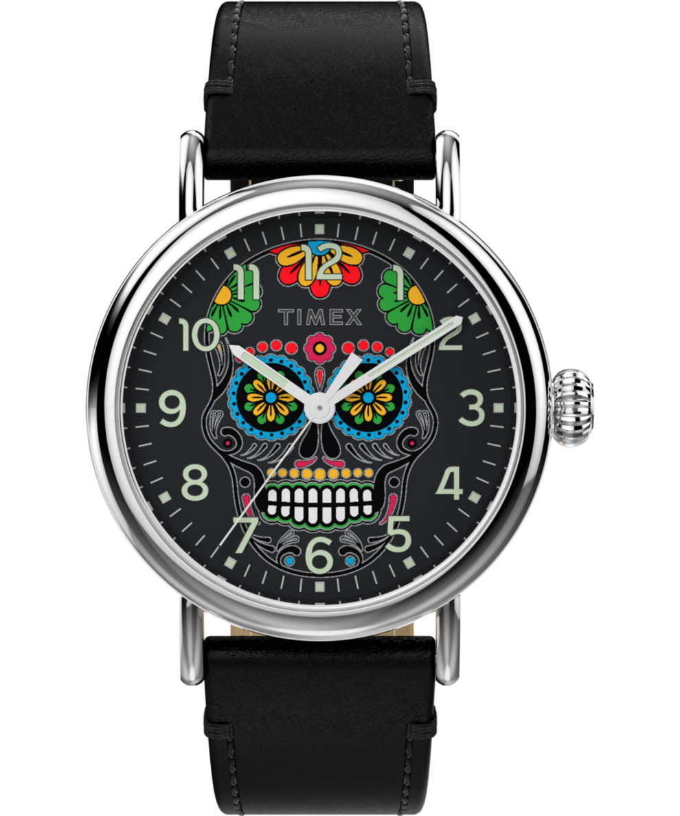 TW2V67500 Timex Standard Dia de los Muertos 40mm Leather Strap Watch Primary Image