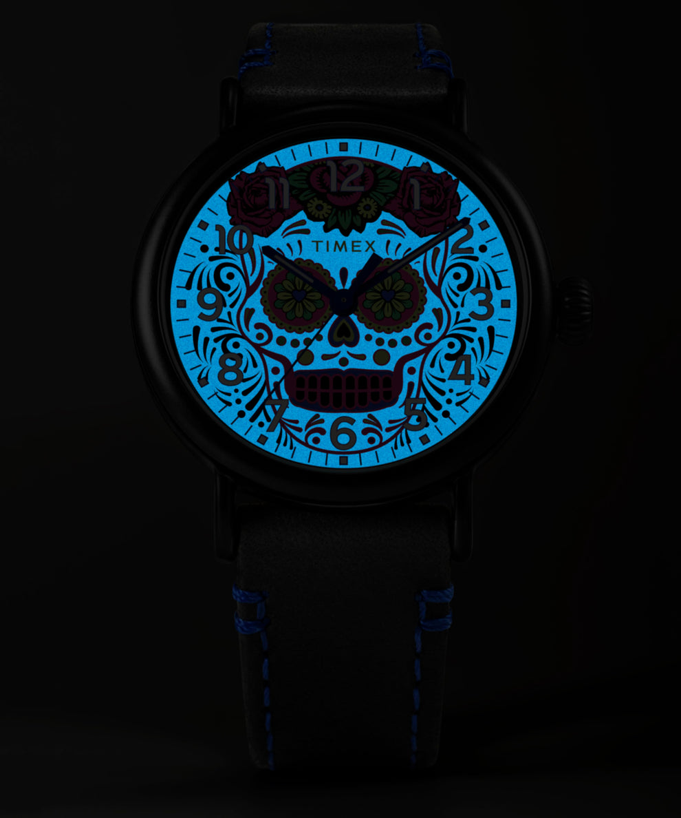 TW2V67600 Timex Waterbury Standard Dia de los Muertos 40mm Leather Strap Watch Collab Additional Image