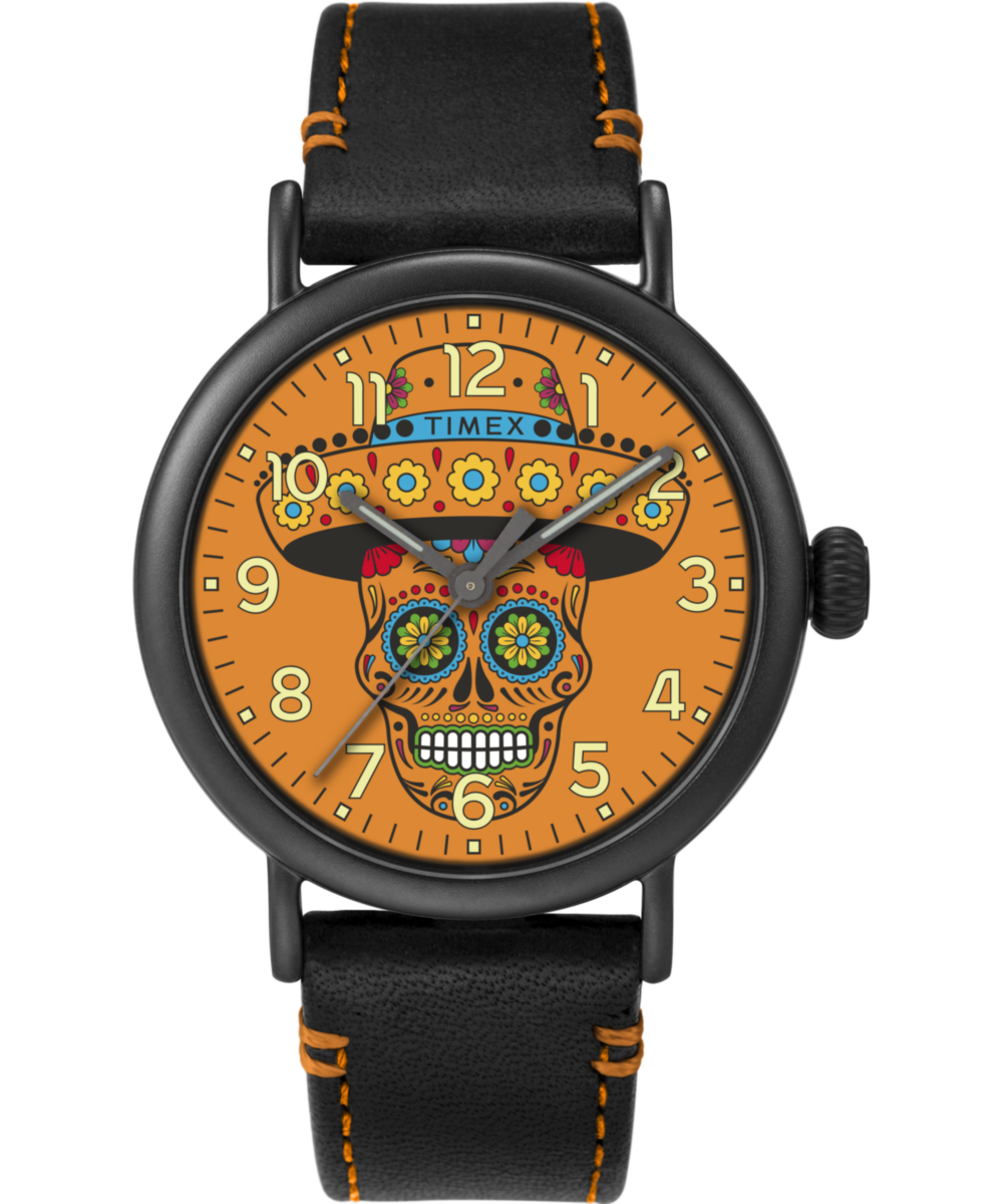 Timex Standard Dia de los Muertos 40mm Leather Strap Watch