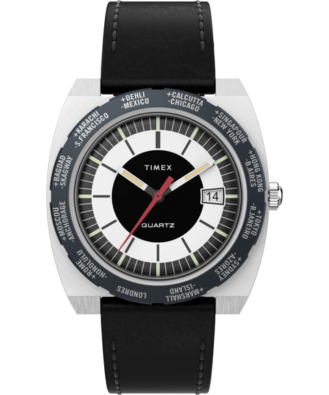 その他 TIMEX Timex World Time 1972 Reissue 39mm Leather Strap Watch - TW2V69500