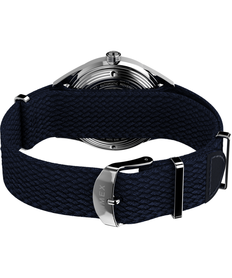 TW2V72300 Marlin® Jet Automatic, reloj de 38 mm con correa de tela: imagen del fondo de la caja con accesorio