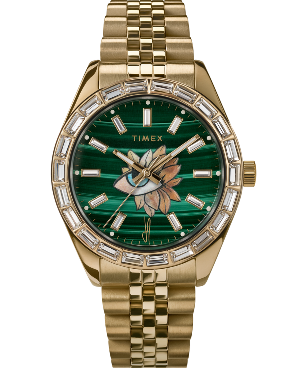 Timex green dial sales watch