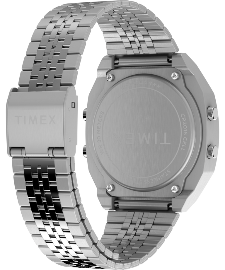 TW2V74200 Timex T80 Steel 36mm Stainless Steel Bracelet Watch Caseback with Attachment Image