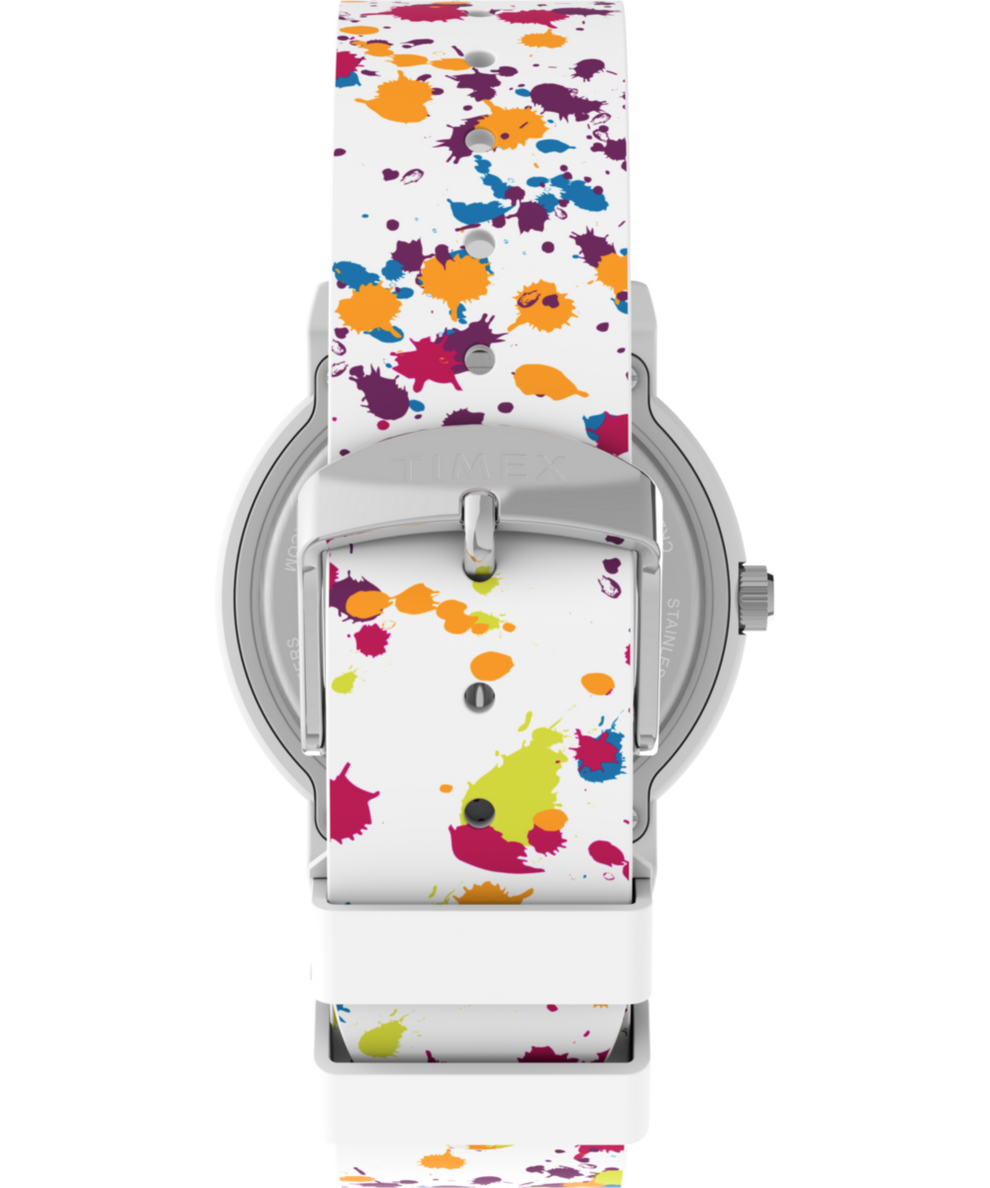 TW2V77600 Timex x Peanuts Rainbow Paint 36mm Silicone Strap Watch Strap Image