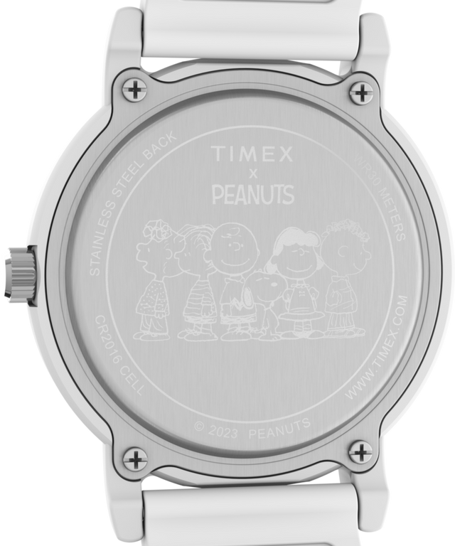 TW2V77600 Timex x Peanuts Rainbow Paint 36mm Silicone Strap Watch Caseback Image