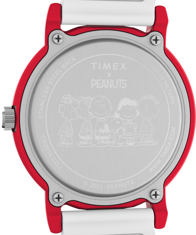 TW2V77700 Timex x Peanuts Rainbow Paint 36mm Silicone Strap Watch Caseback Image