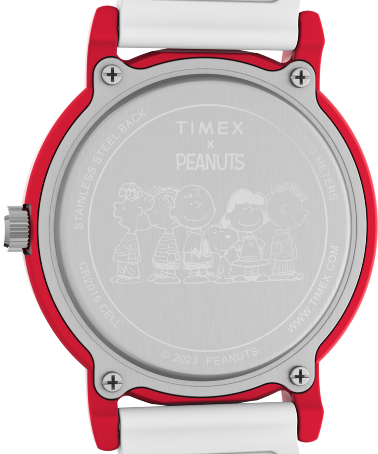 TW2V77700 Timex x Peanuts Rainbow Paint 36mm Silicone Strap Watch Caseback Image