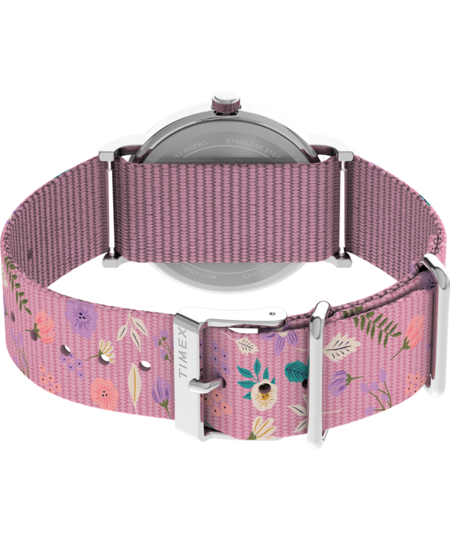 TW2V77800 Timex Weekender x Peanuts In Bloom 38mm Fabric Strap Watch Caseback with Attachment Image