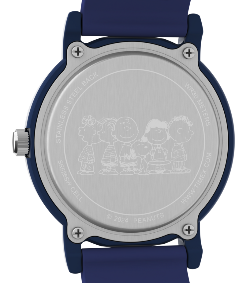TW2V78600 Timex x Peanuts Just Beachy 36mm Silicone Strap Watch Caseback Image
