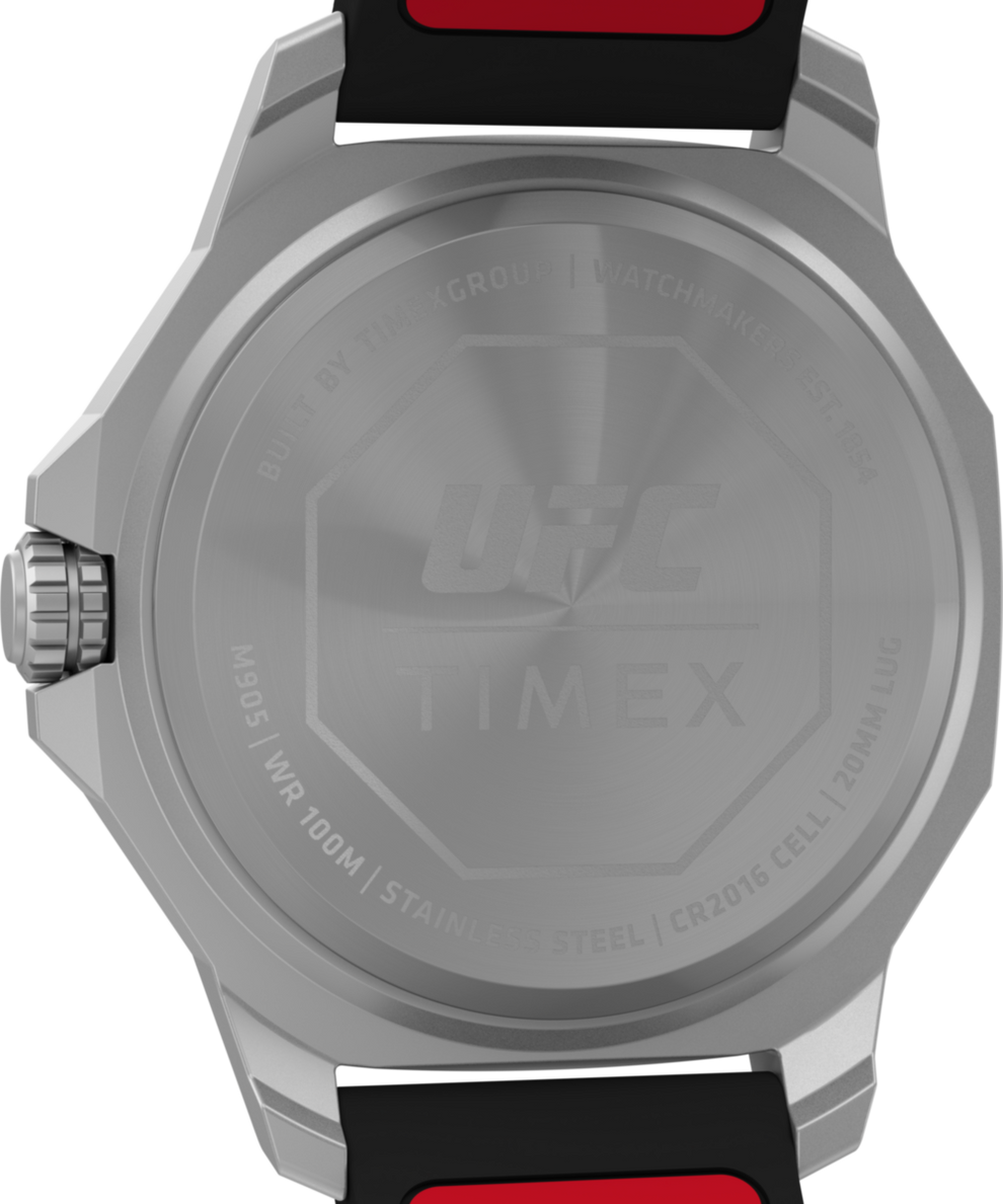 TW2V85400 Timex UFC Reveal 41mm Silicone Backed Leather Strap Watch Caseback Image