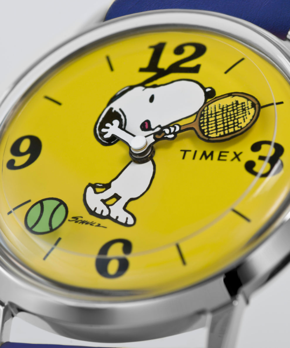 TW2V88400 Timex Marlin® Hand-Wound x Snoopy Tennis 34mm Leather Strap Watch Collab Additional Image