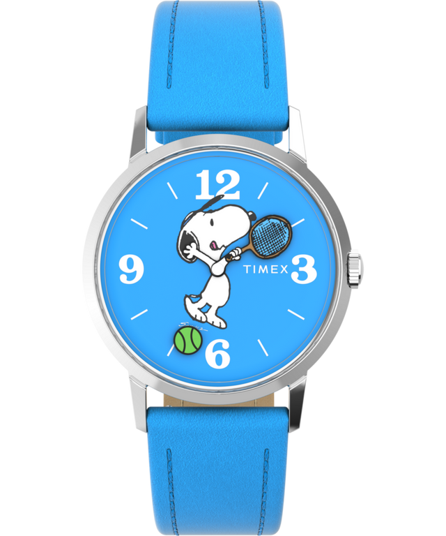 TW2V88700 Timex Marlin® Hand-Wound x Snoopy Tennis 34mm Leather Strap Watch Primary Image