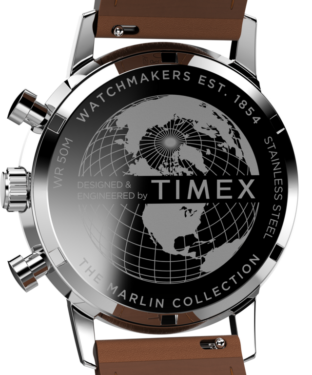 TW2W10100 Marlin® Cronógrafo taquímetro de 40 mm con correa de piel: imagen del fondo de la caja del reloj