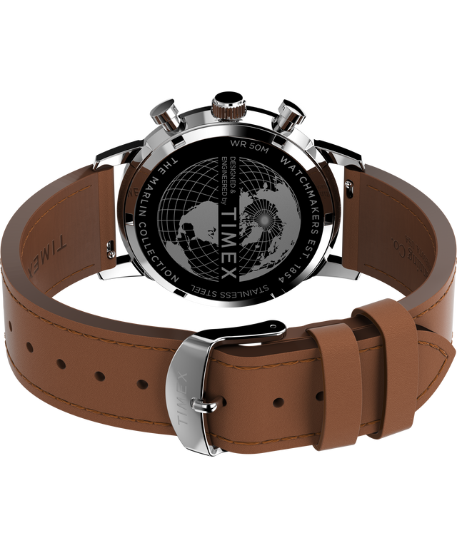 Marlin® Chronograph Tachymeter 40mm Leather Strap Watch