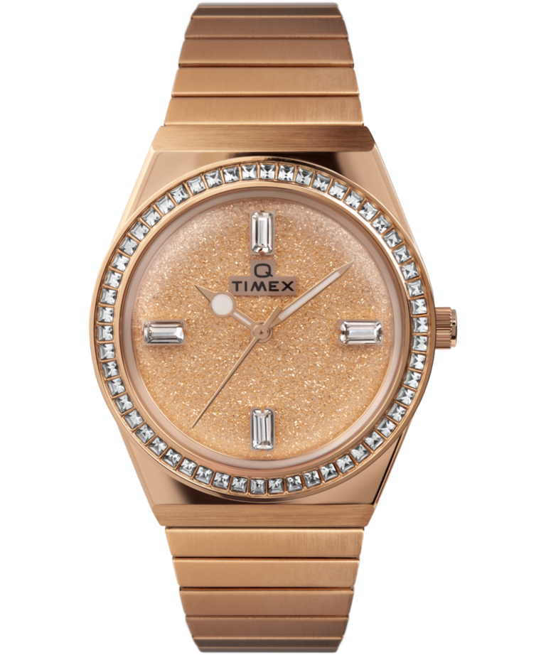 Timex rose top gold watch