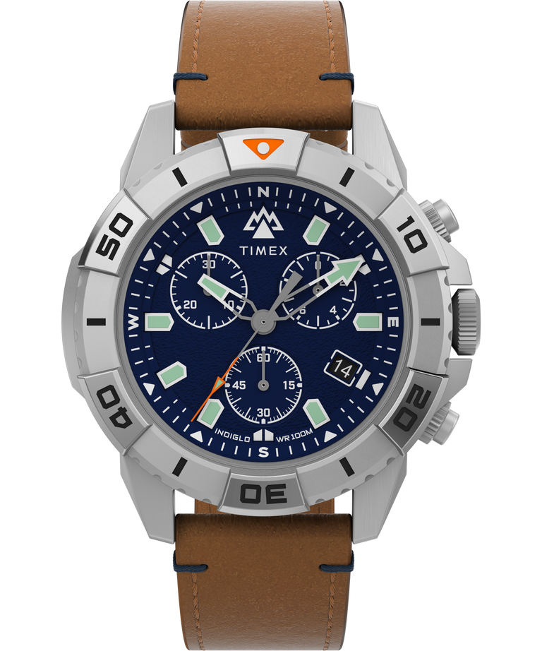 Expedition North® Ridge Chronograph 42mm Eco-Friendly Leather Strap Watch