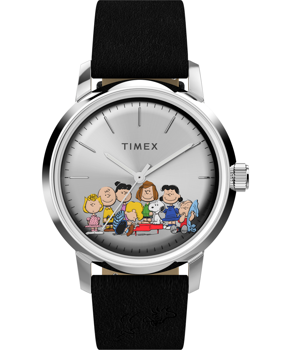 Timex Marlin® Automatic x Peanuts Gang's All Here 40mm Leather Strap Watch