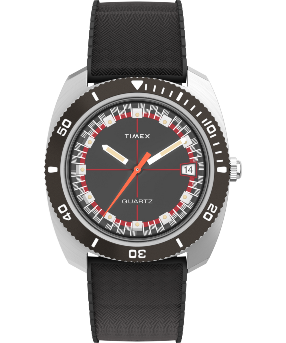 TW2W22400 Q Timex Reissue 1971 Velocity 36mm Synthetic Rubber Strap Watch Primary Image
