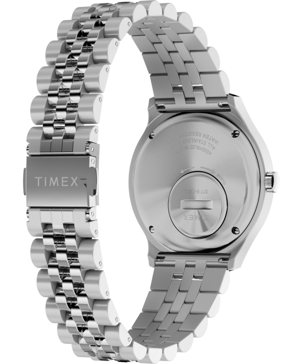 TW2W22500 Q Timex Reissue Dégradé 38mm Stainless Steel Bracelet Watch Caseback with Attachment Image