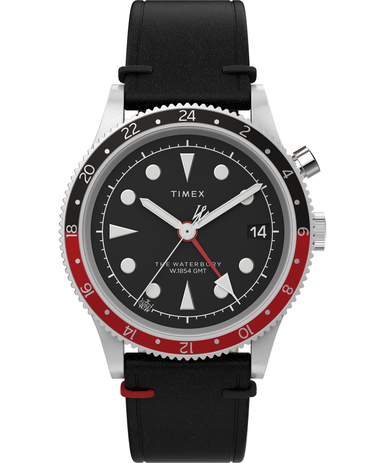 Waterbury Traditional GMT 39mm Leather Strap Watch