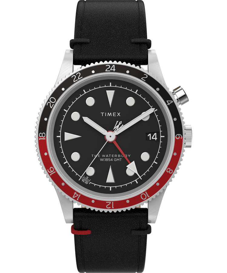 Waterbury Traditional GMT 39mm Leather Strap Watch