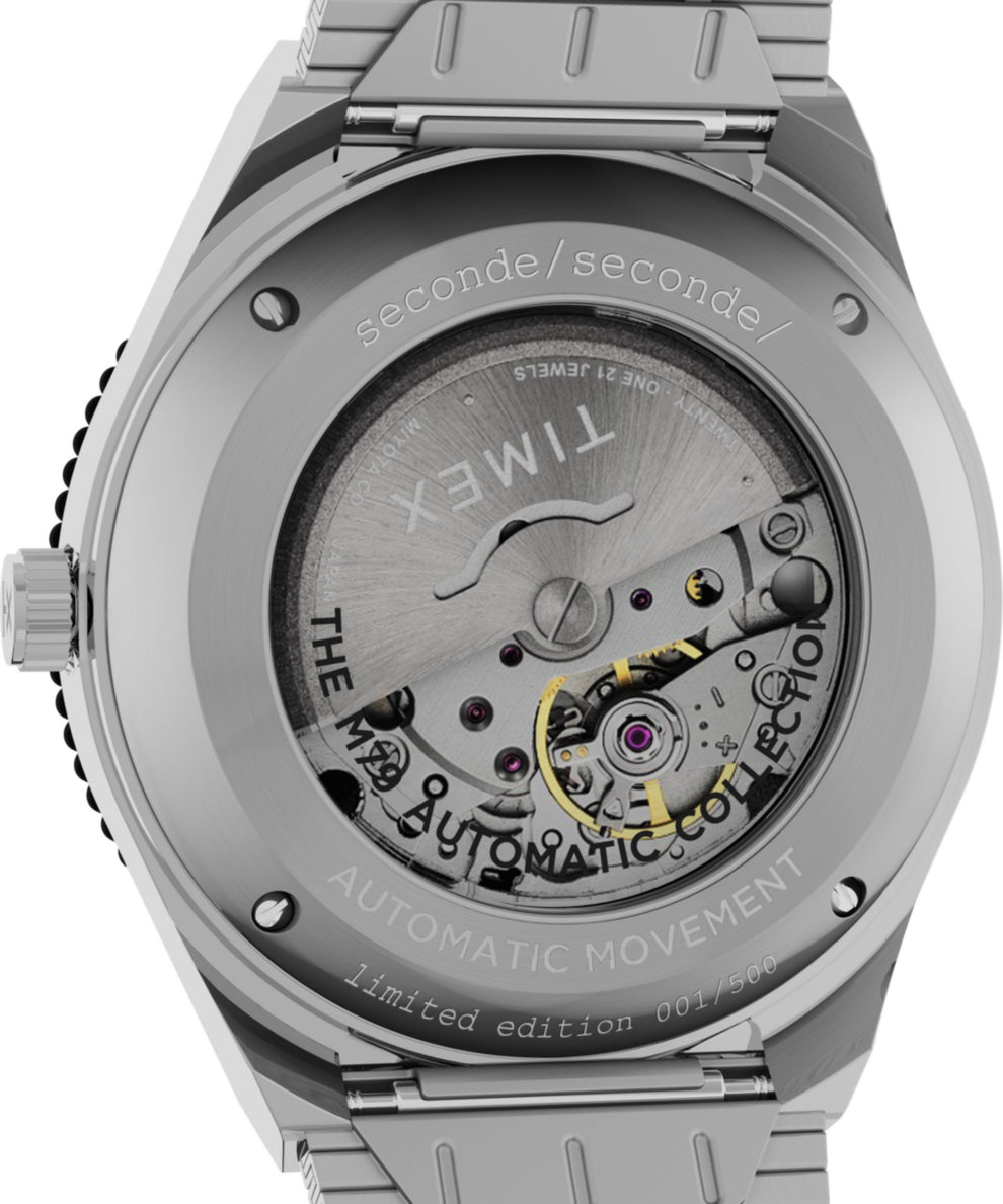 TW2W22900 Timex x seconde/seconde/ Episode #4 40mm Stainless Steel Bracelet Watch Caseback Image