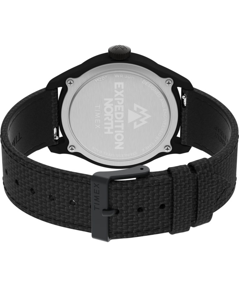 TW2W23700 Expedition Traprock 43mm Eco-Friendly Fabric Strap Watch Caseback with Attachment Image