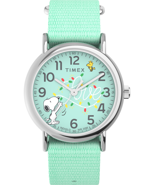 TW2W24500 Timex Weekender x Peanuts Holiday 38mm Fabric Strap Watch Primary Image