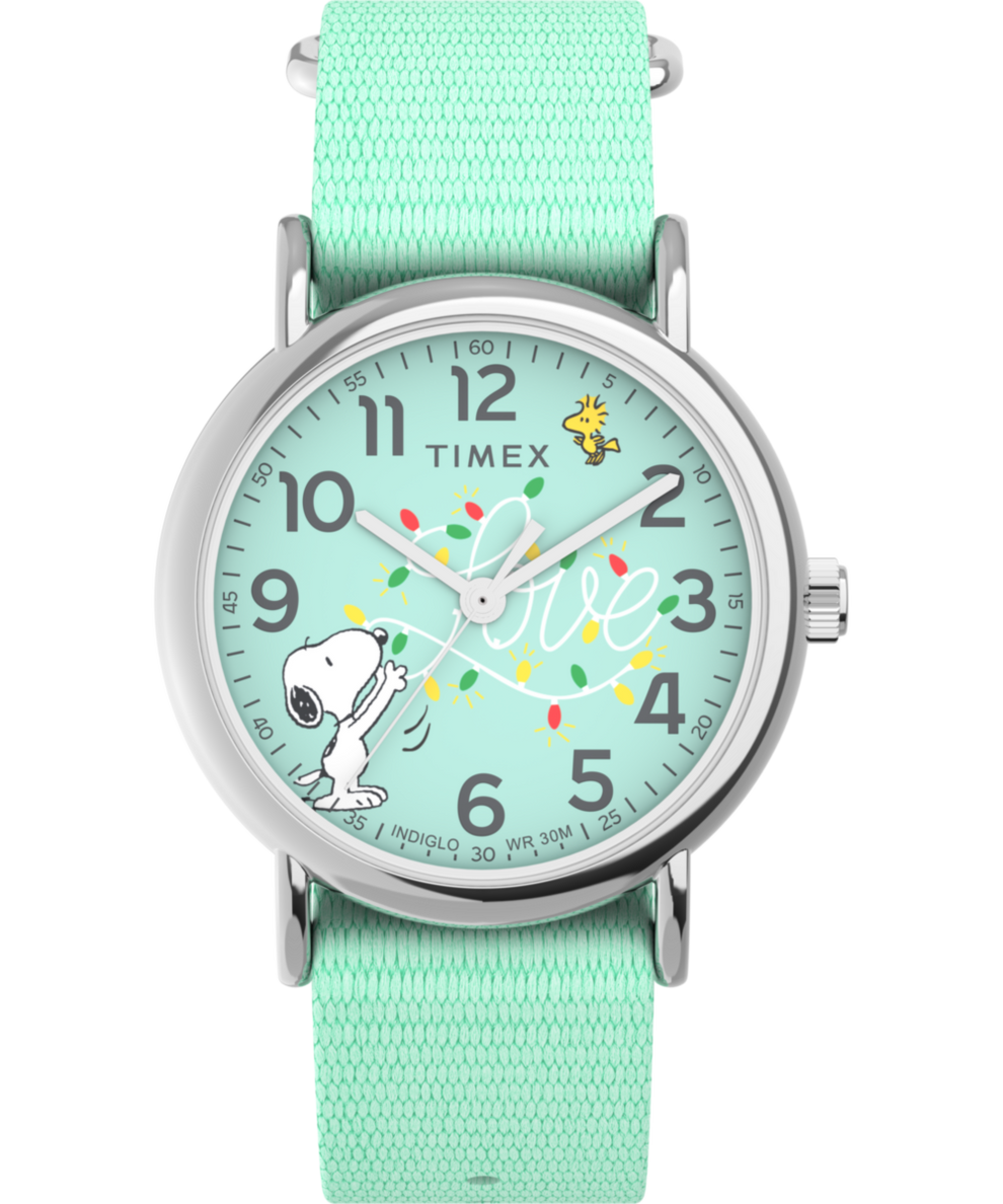 TW2W24500 Timex Weekender x Peanuts Holiday 38mm Fabric Strap Watch Primary Image