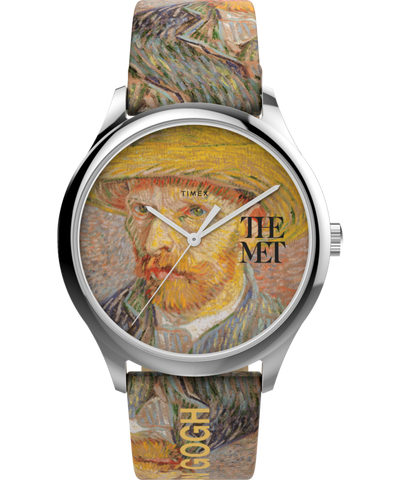 TW2W25100 Timex x The MET Van Gogh 40mm Leather Strap Watch Primary Image