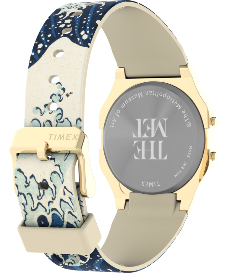 TW2W25200 Timex x The MET Hokusai 34mm Resin Strap Watch Caseback with Attachment Image