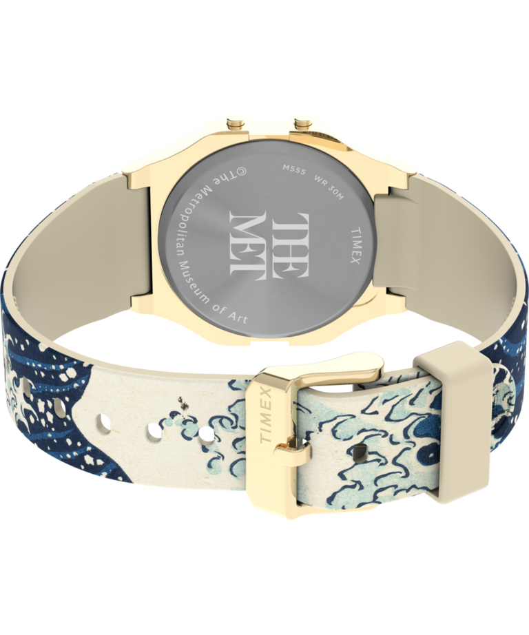 TW2W25200 Timex x The MET Hokusai 34mm Resin Strap Watch Caseback with Attachment Image