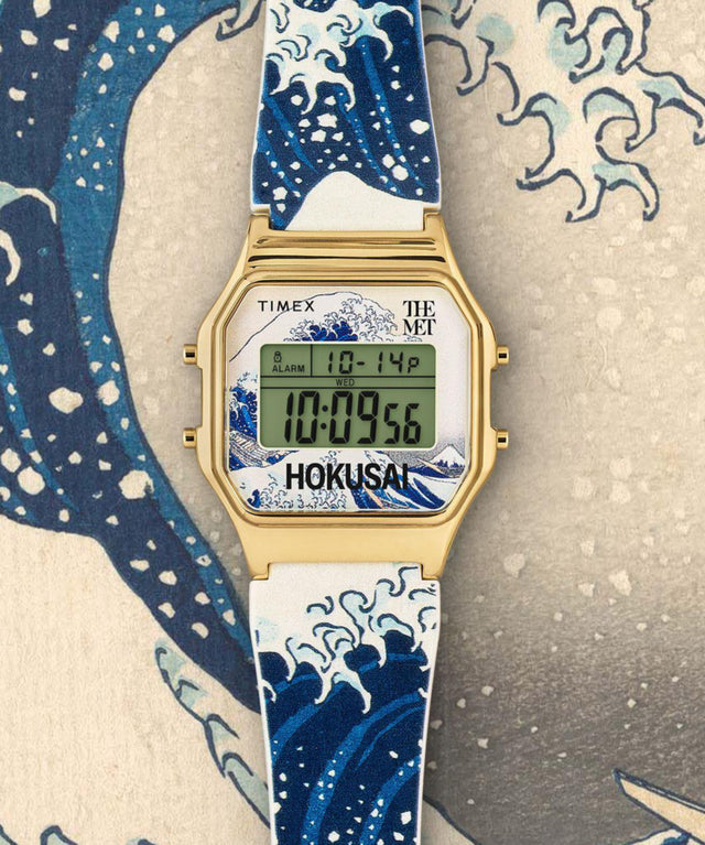 TW2W25200 Timex x The MET Hokusai 34mm Resin Strap Watch Campaign Key Silhouettes (Beauty shots) Image