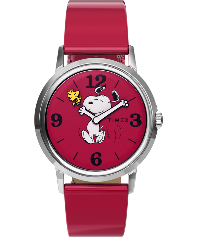 TW2W26200 Marlin® Hand-Wound x Peanuts Snoopy Dancing Reissue 34mm Leather Strap Watch Primary Image