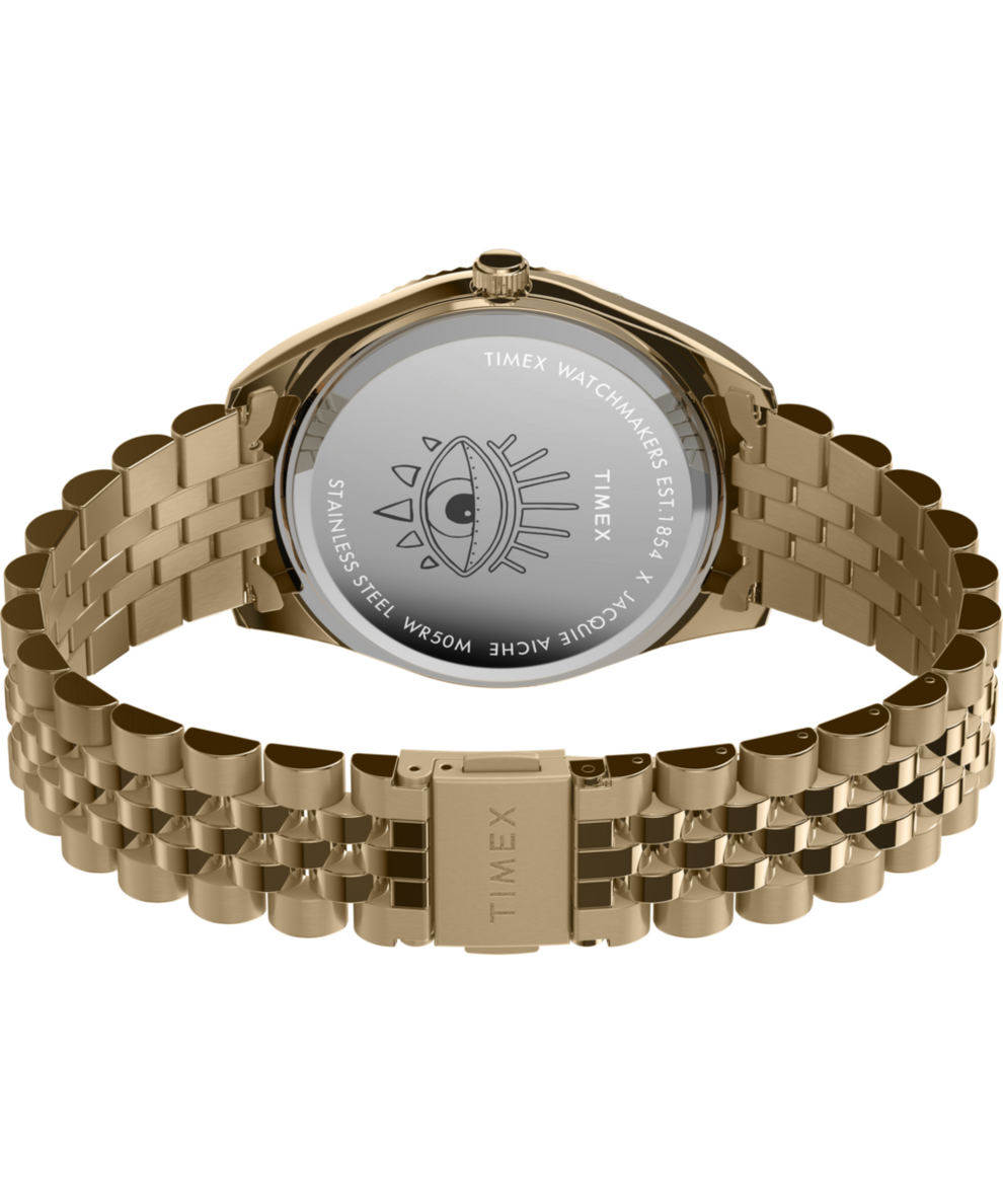 TW2W32800 Timex x Jacquie Aiche 36mm Stainless Steel Bracelet Watch Caseback with Attachment Image