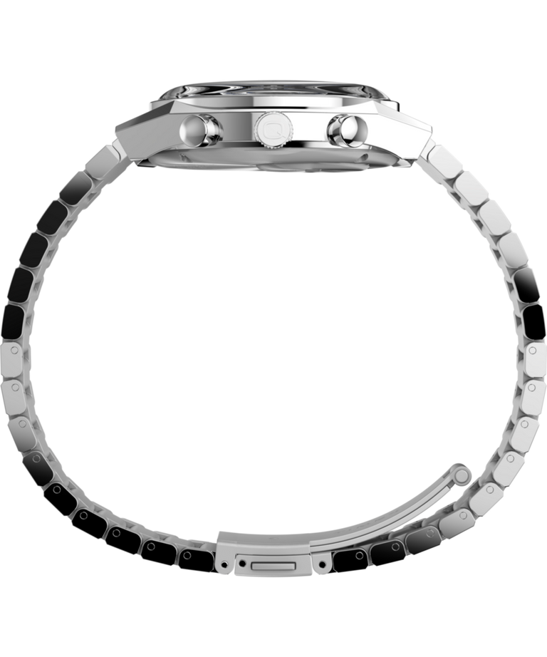 Imagen de perfil del reloj con brazalete de acero inoxidable Q Timex Falcon Eye Cronógrafo de 40 mm TW2W33700