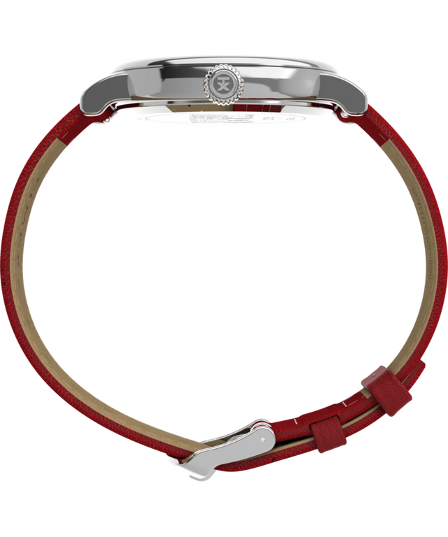 TW2W44400 Peanuts® x Timex Standard Snoopy Santa, reloj de 40 mm con correa de piel. Imagen de perfil